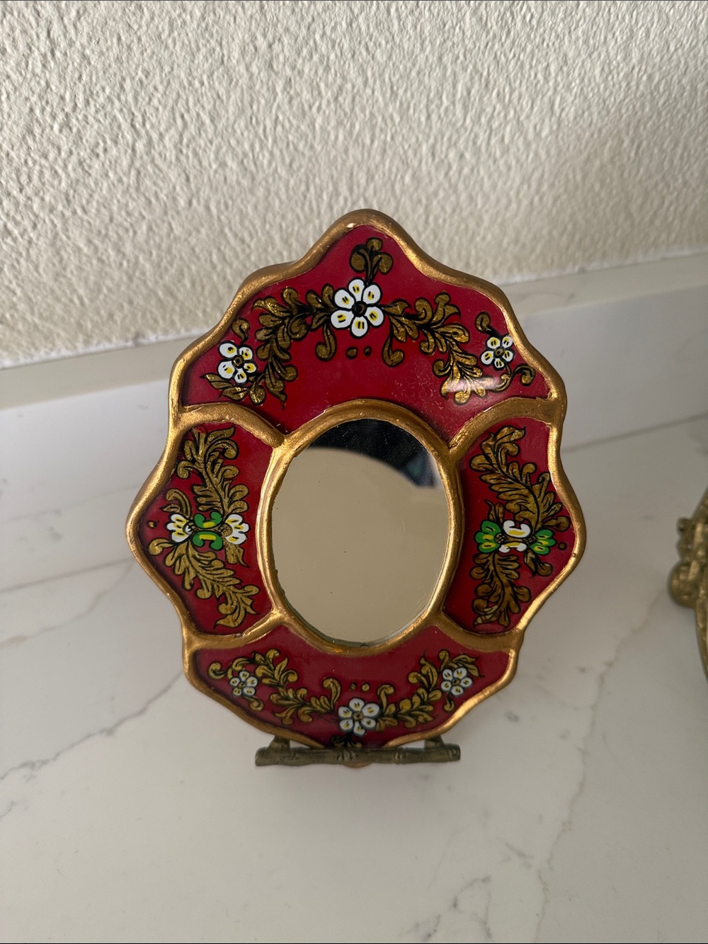 Vintage Hand Painted Peruvian Small Mirroe